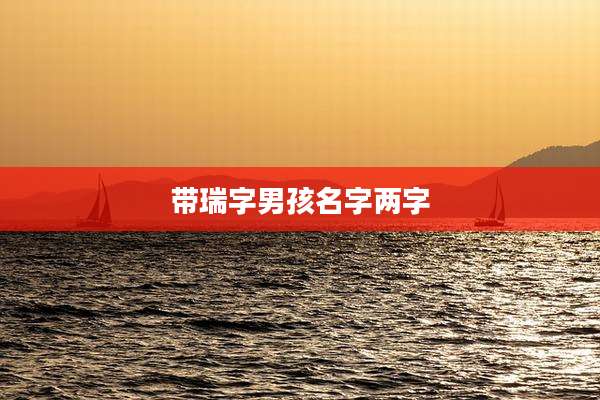 带瑞字男孩名字两字