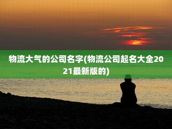 物流大气的公司名字(物流公司起名大全2021最新版的)