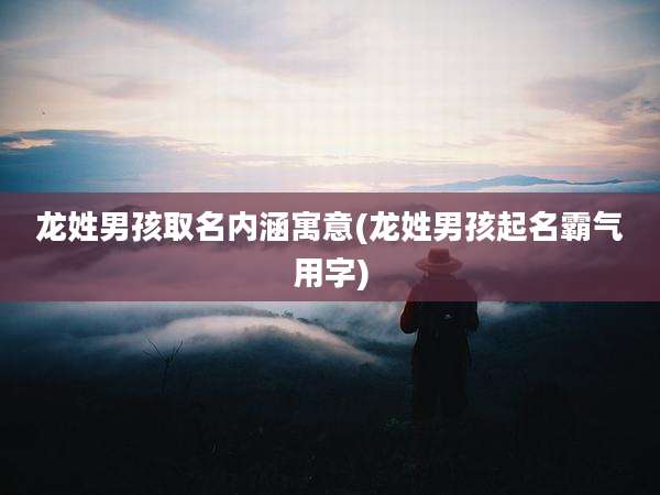 龙姓男孩取名内涵寓意(龙姓男孩起名霸气用字)