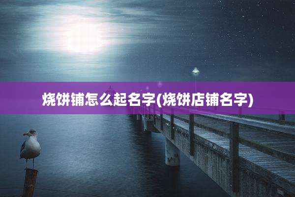 烧饼铺怎么起名字(烧饼店铺名字)