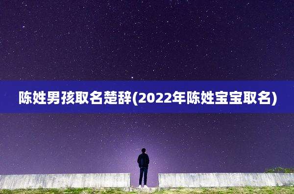 陈姓男孩取名楚辞(2022年陈姓宝宝取名)