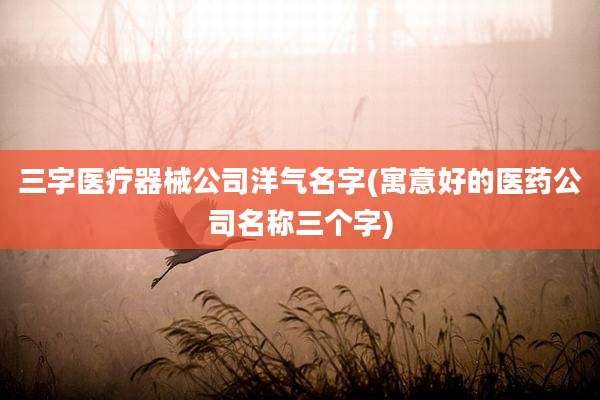 三字医疗器械公司洋气名字(寓意好的医药公司名称三个字)