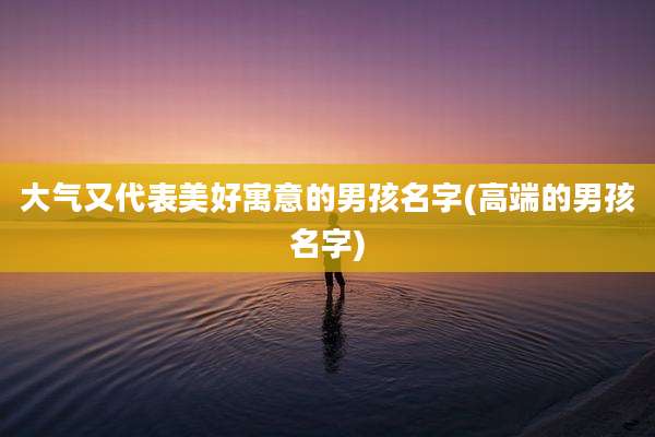大气又代表美好寓意的男孩名字(高端的男孩名字)