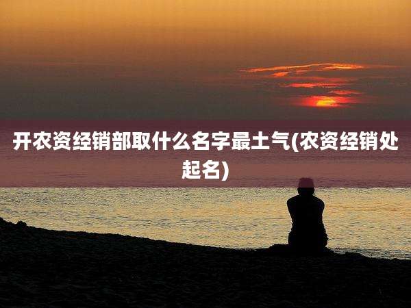 开农资经销部取什么名字最土气(农资经销处起名)