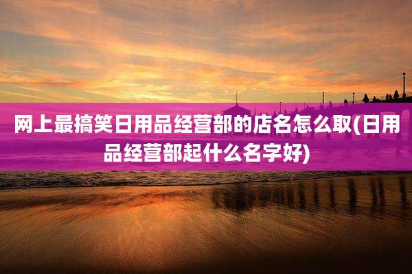 网上最搞笑日用品经营部的店名怎么取(日用品经营部起什么名字好)