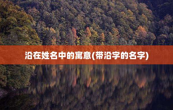 沿在姓名中的寓意(带沿字的名字)