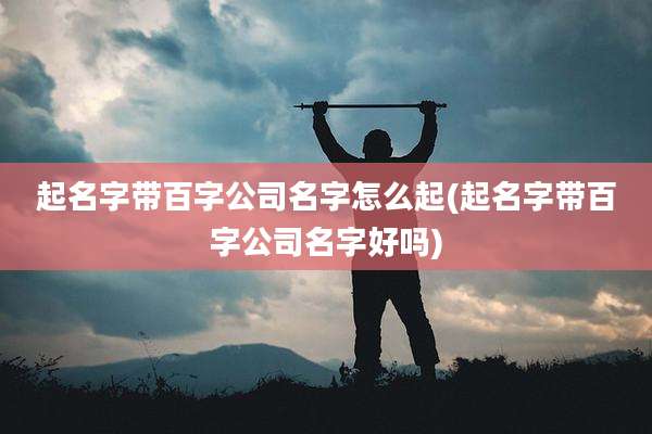 起名字带百字公司名字怎么起(起名字带百字公司名字好吗)