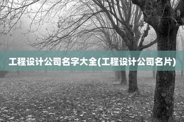 工程设计公司名字大全(工程设计公司名片)
