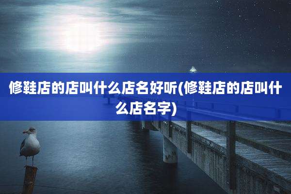 修鞋店的店叫什么店名好听(修鞋店的店叫什么店名字)