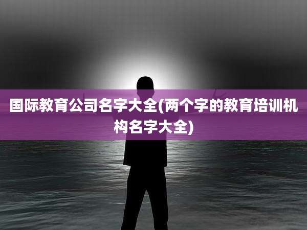国际教育公司名字大全(两个字的教育培训机构名字大全)