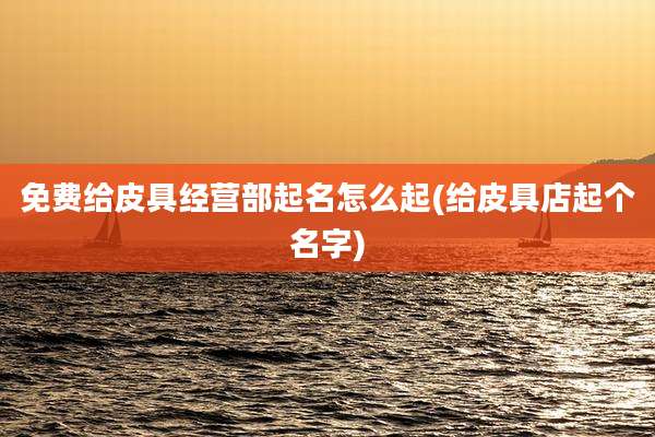 免费给皮具经营部起名怎么起(给皮具店起个名字)