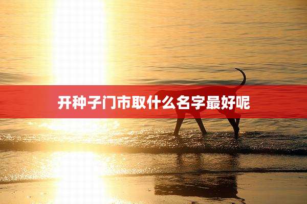 开种子门市取什么名字最好呢