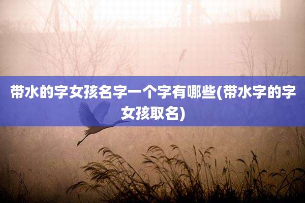 带水的字女孩名字一个字有哪些(带水字的字女孩取名)
