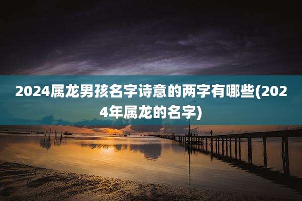 2024属龙男孩名字诗意的两字有哪些(2024年属龙的名字)