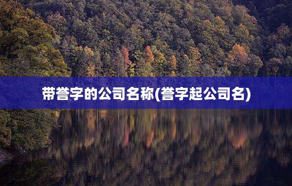 带誉字的公司名称(誉字起公司名)