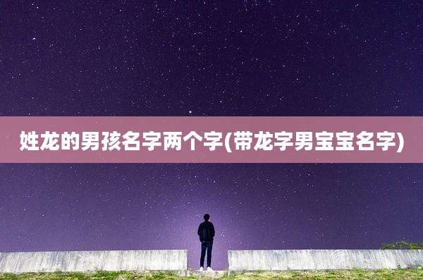 姓龙的男孩名字两个字(带龙字男宝宝名字)