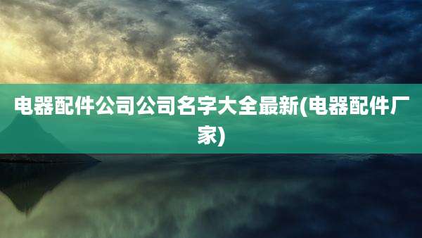 电器配件公司公司名字大全最新(电器配件厂家)