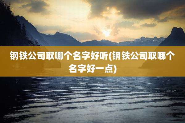 钢铁公司取哪个名字好听(钢铁公司取哪个名字好一点)