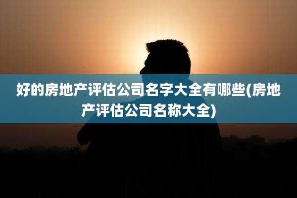 好的房地产评估公司名字大全有哪些(房地产评估公司名称大全)