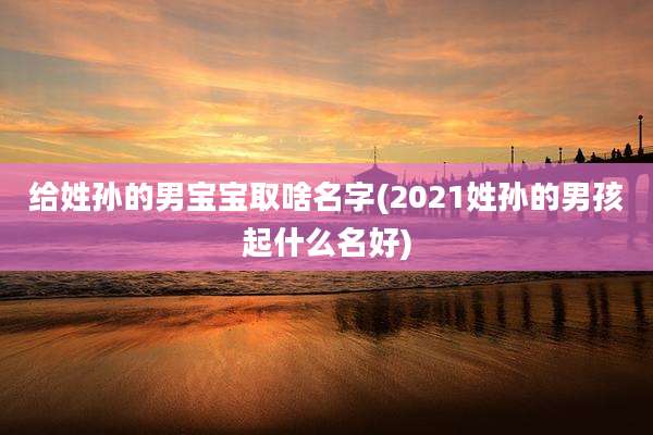 给姓孙的男宝宝取啥名字(2021姓孙的男孩起什么名好)