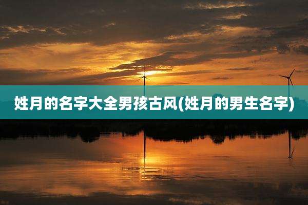 姓月的名字大全男孩古风(姓月的男生名字)