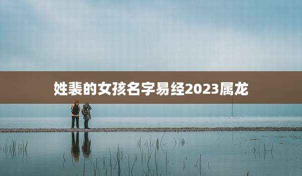 姓裴的女孩名字易经2023属龙