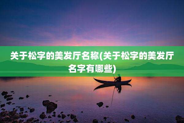 关于松字的美发厅名称(关于松字的美发厅名字有哪些)