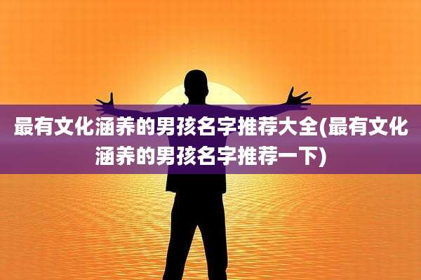 最有文化涵养的男孩名字推荐大全(最有文化涵养的男孩名字推荐一下)