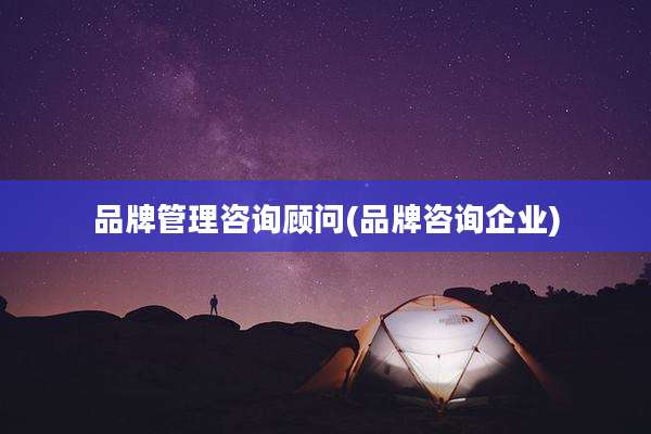 品牌管理咨询顾问(品牌咨询企业)