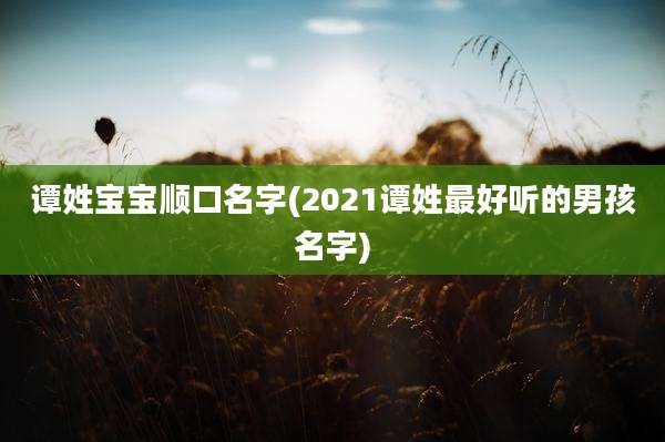 谭姓宝宝顺口名字(2021谭姓最好听的男孩名字)