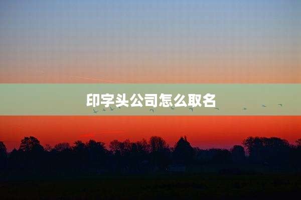 印字头公司怎么取名