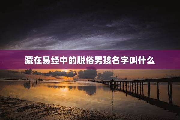 藏在易经中的脱俗男孩名字叫什么