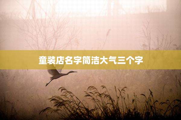 童装店名字简洁大气三个字