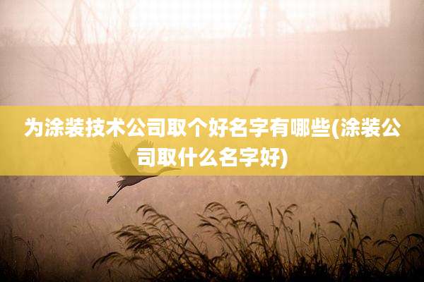 为涂装技术公司取个好名字有哪些(涂装公司取什么名字好)