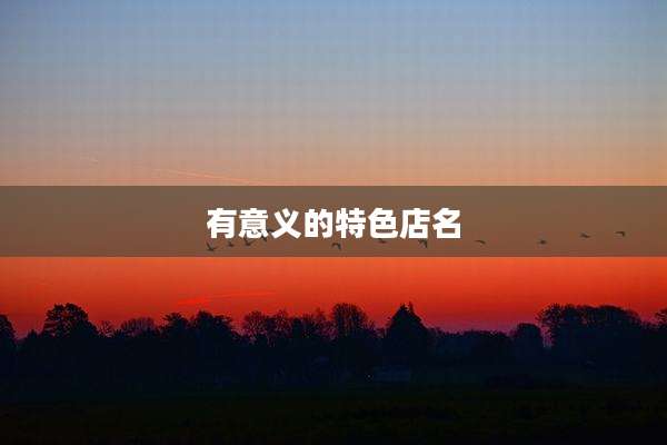 有意义的特色店名