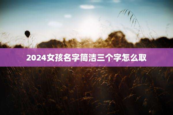 2024女孩名字简洁三个字怎么取