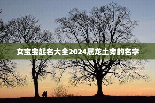 女宝宝起名大全2024属龙土旁的名字