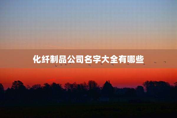 化纤制品公司名字大全有哪些