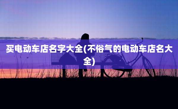 买电动车店名字大全(不俗气的电动车店名大全)