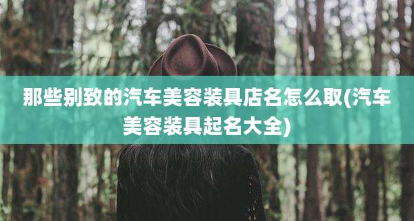 那些别致的汽车美容装具店名怎么取(汽车美容装具起名大全)