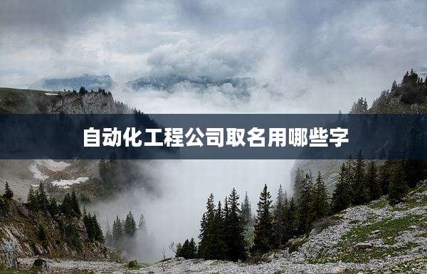 自动化工程公司取名用哪些字