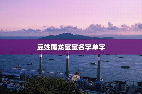 豆姓属龙宝宝名字单字