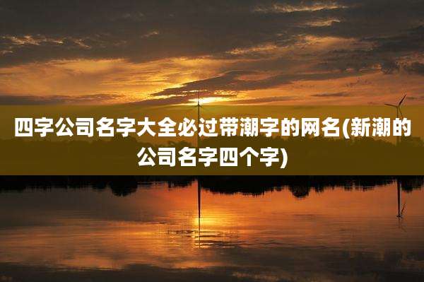 四字公司名字大全必过带潮字的网名(新潮的公司名字四个字)