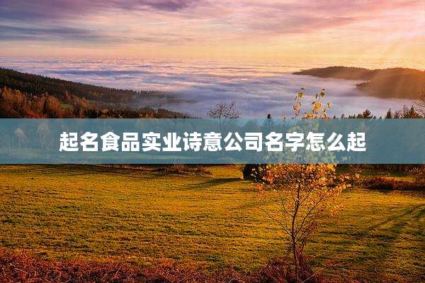 起名食品实业诗意公司名字怎么起