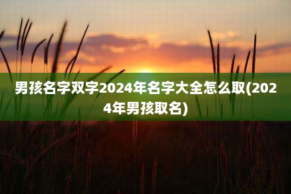 男孩名字双字2024年名字大全怎么取(2024年男孩取名)