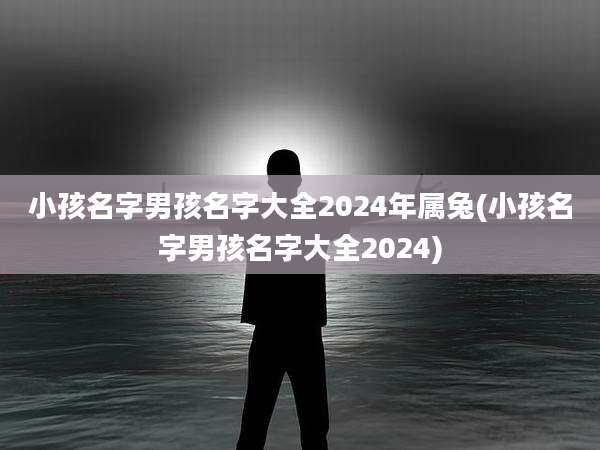 小孩名字男孩名字大全2024年属兔(小孩名字男孩名字大全2024)