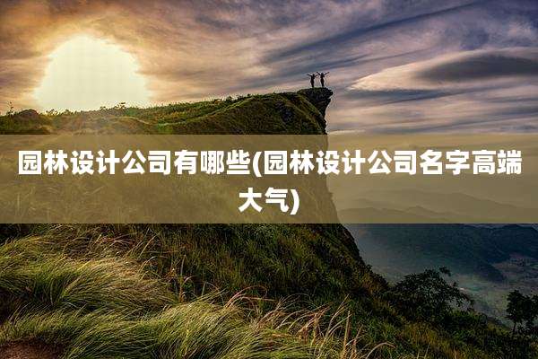 园林设计公司有哪些(园林设计公司名字高端大气)