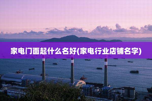 家电门面起什么名好(家电行业店铺名字)