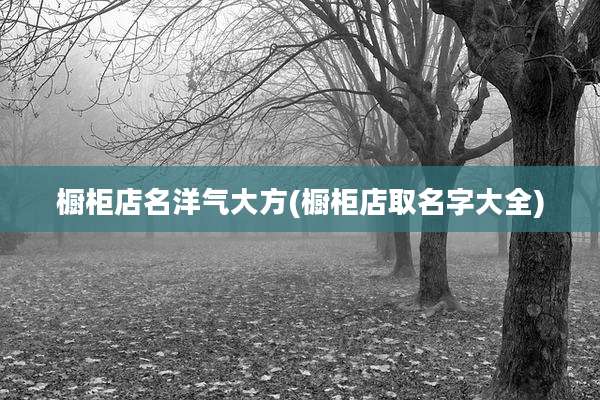 橱柜店名洋气大方(橱柜店取名字大全)