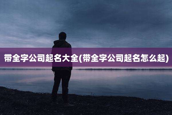 带全字公司起名大全(带全字公司起名怎么起)
